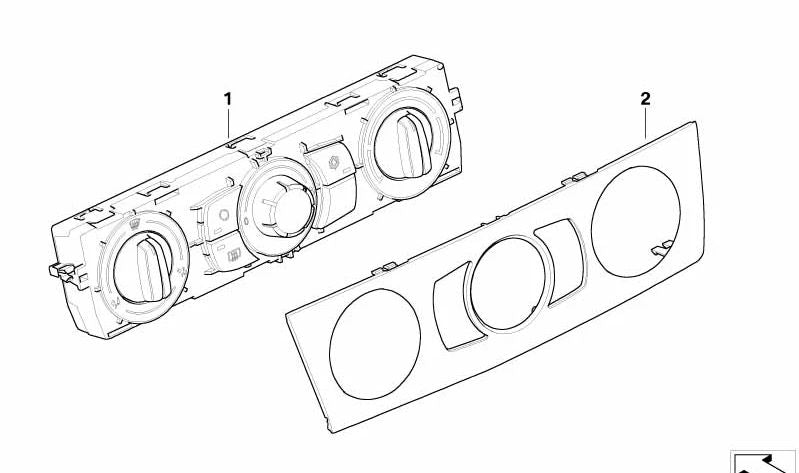 Panel frontal de control del aire acondicionado OEM 64116966404 para BMW E82, E90, E91, E92, E93. Original BMW.