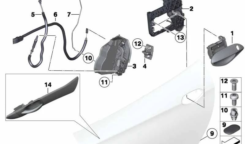 Manilla exterior derecha de puerta OEM 51217192384 para BMW Z4 (E89). Original BMW.