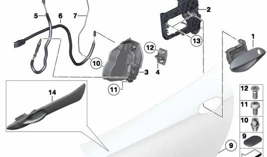 Rechter längsgeschliffener Alu-Türgriff für BMW Z4 E89 (OEM 51419167024). Original BMW