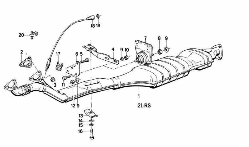 Soporte de sujeción OEM 18211246075 para BMW E28, E24, E23. Original BMW.