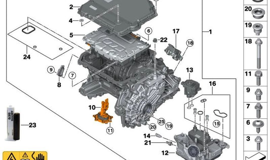 Conector de alto voltaje OEM 12909470550 para BMW G26, G60, G61, G68, G70, G08, I20. Original BMW.