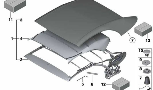 Couvercle de toit en OEM 54347230892 pour BMW F12, F13. BMW d'origine.