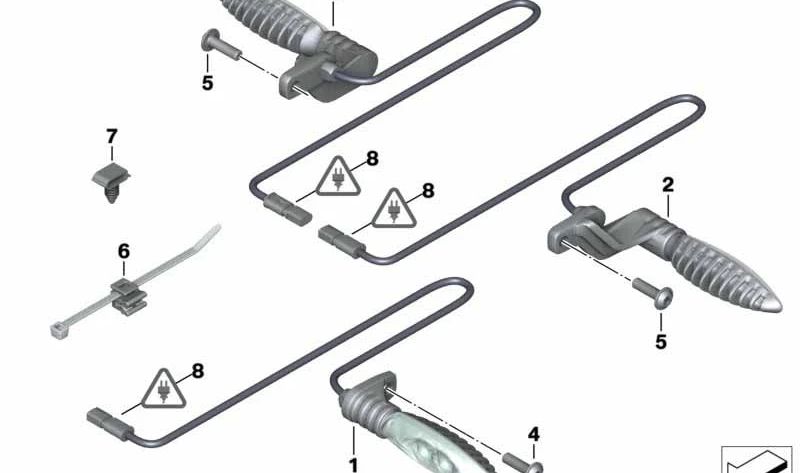 Soporte de cable OEM 12521742686 para BMW E39, E38, E31. Original BMW.