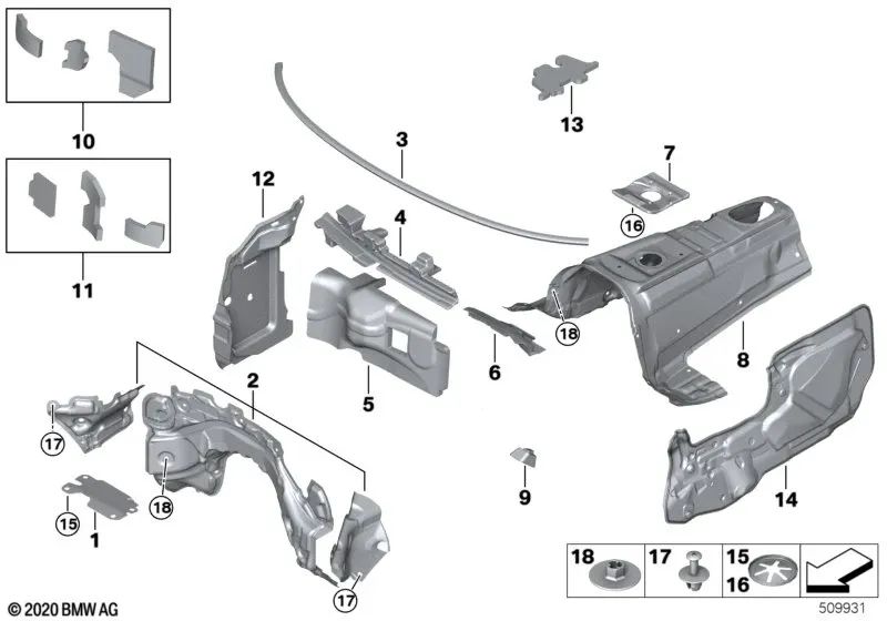 Aislamiento acústico de desagüe de agua condensada para BMW F20, F21, F22, F23, F87, F30, F31, F34, F35, F80, F32, F33, F36, F82, F83 (OEM 51487360505). Original BMW.