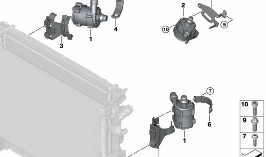 Abrazadera para BMW F90, F91, F92, F93, F95, F96 (OEM 17117854807). Original BMW