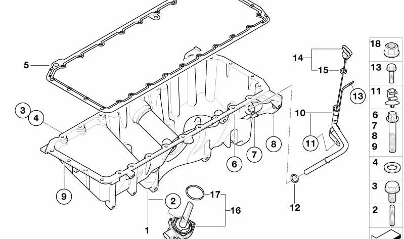 Cárter de aceite OEM 11137806222 para BMW E60, E61. Original BMW.