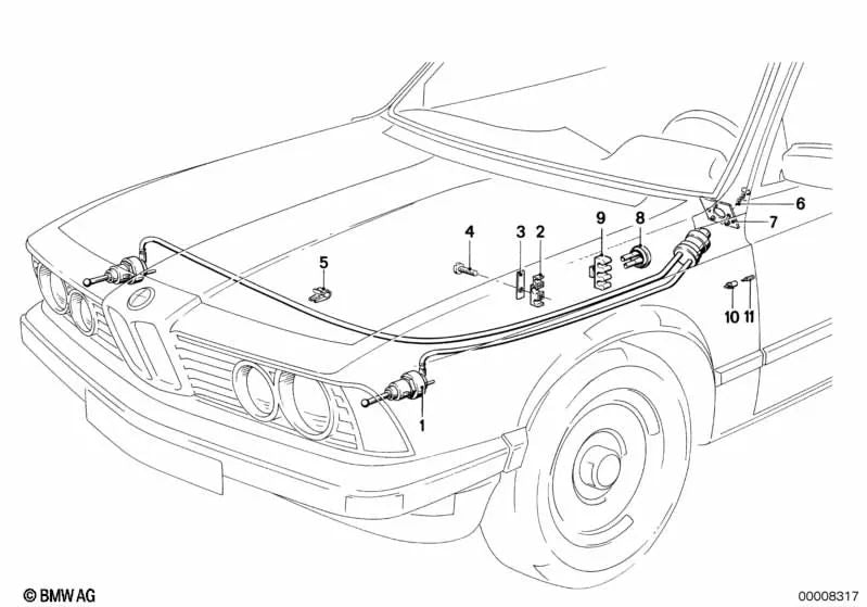 Soporte para BMW E21, E30, E12, E28, E24, E23 (OEM 12121353672). Original BMW