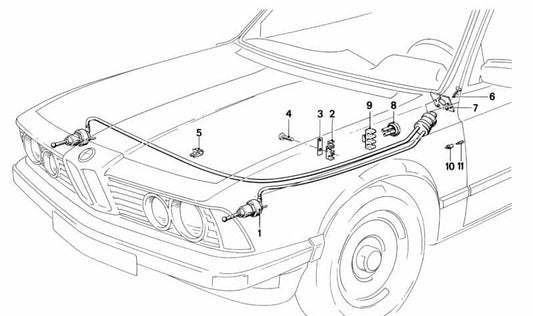 Regulador de alcance de los faros OEM 63121367280 para BMW E23. Original BMW.