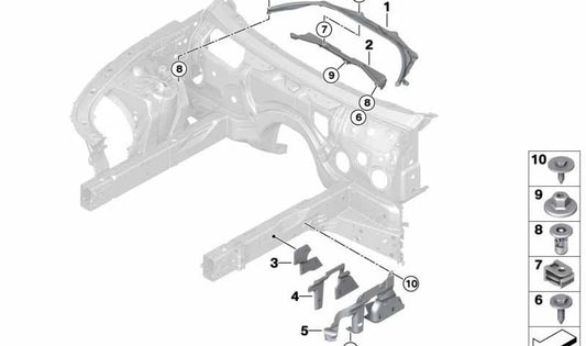 Cubierta amortiguadora para dirección OEM 51757372270 para BMW Serie 5 G30, G31 | Serie 6 G32 | Serie 7 G11, G12 | Serie 8 G14, G15, G16. Original BMW.