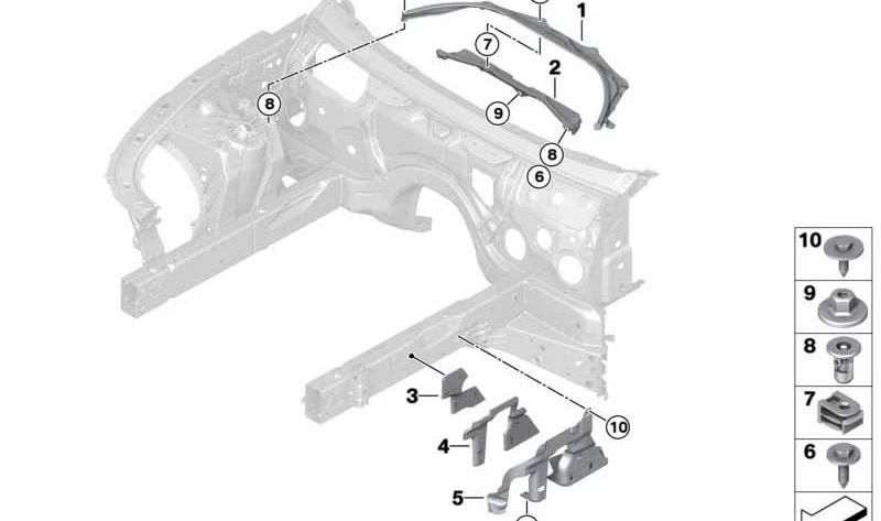 Cubierta derecha del sistema de dirección OEM 51757347022 para BMW F90, G30, G31, G38, G32, G11, G12, G14, G15, G16. Original BMW.