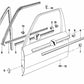 Right inner window channel seal for BMW 3 Series E30 (OEM 51211953024). Original BMW.