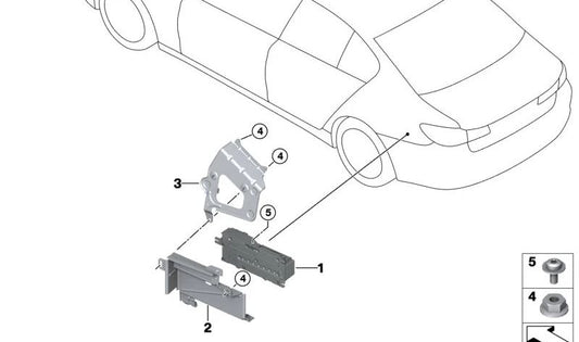 Soporte RAM para BMW Serie 5 F90, G30, G38 (OEM 65158791011). Original BMW