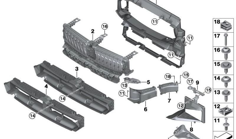 Conducción de aire inferior para BMW G42, G20, G21 (OEM 51647419347). Original BMW