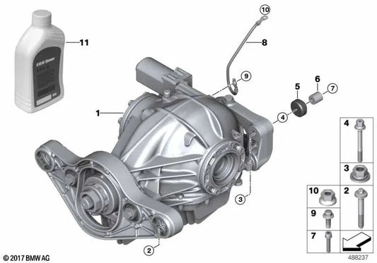 Diferencial trasero con bloqueo para BMW Serie 2 F87, F87N, Serie 3 F80N, Serie 4 F82, F82N, F83, F83N (OEM 33108090473). Original BMW