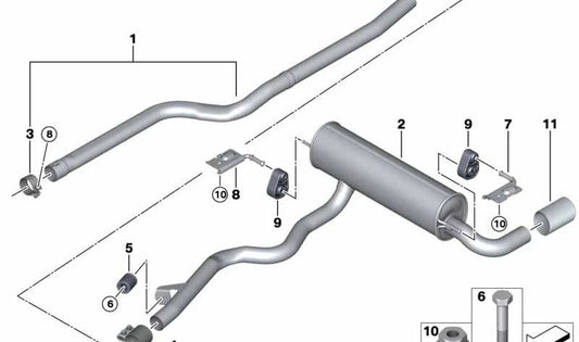 OEM -Auspuffrohr 18308578074 für BMW F20, F21, F22, F23, F30, F31, F32, F33, F36. Original BMW.