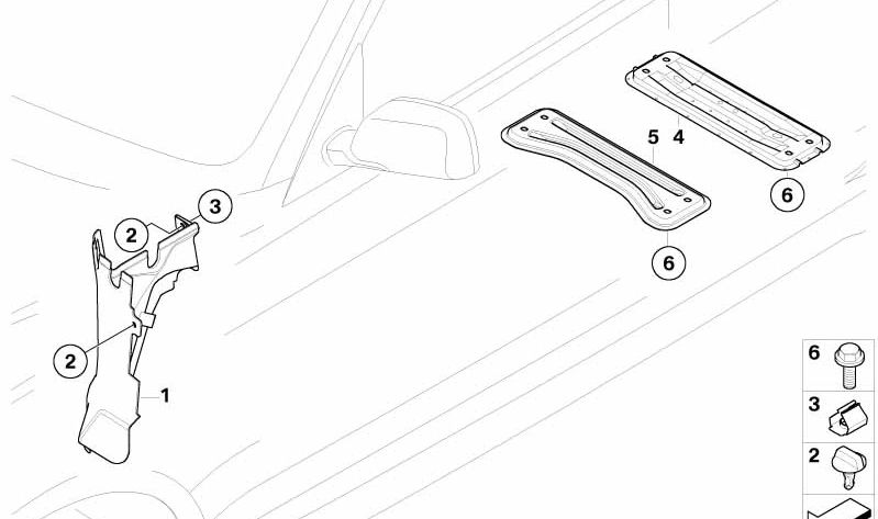 Pared Divisoria Compartimento de Acometida Izquierda para BMW E83N (OEM 41133428694). Original BMW