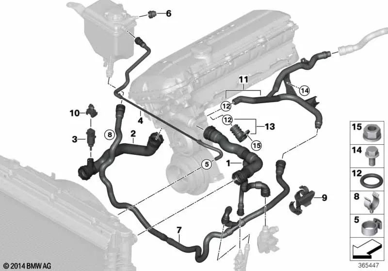 Manguera de retorno para BMW E60, E61 (OEM 17127519258). Original BMW.