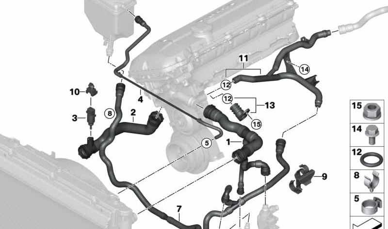 Tubo de ventilación OEM 17127508012 para BMW E65, E66. Original BMW.