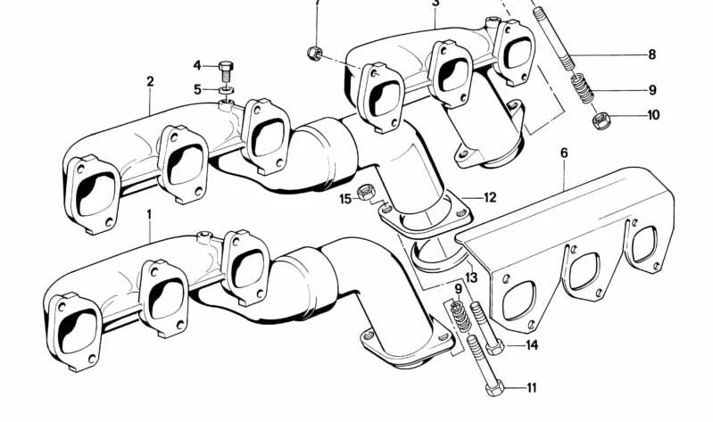 Brida para BMW Serie 5 E28, E34, Serie 6 E24, Serie 7 E32 (OEM 18111712070). Original BMW