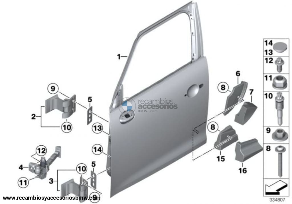 Bisagra Puerta Delantera Para Bmw E9X E8X. Original Recambios