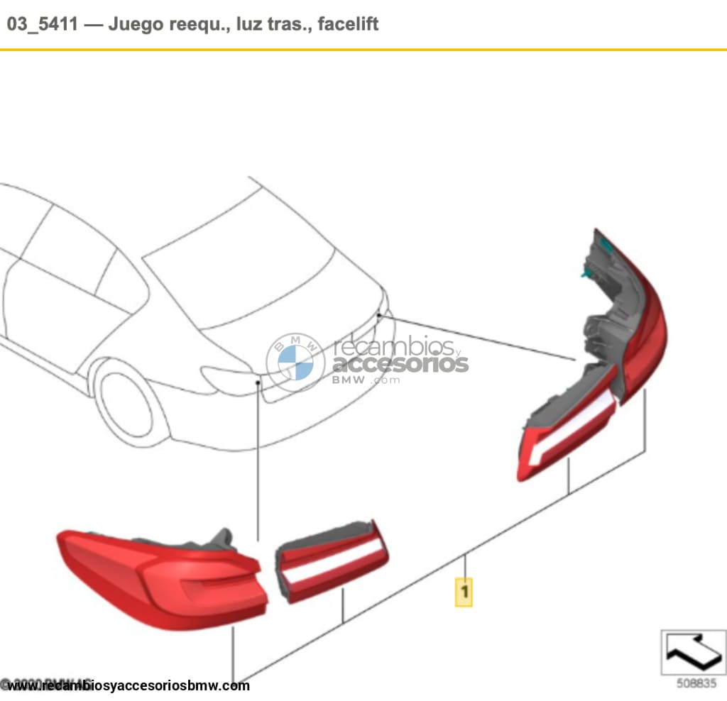 Bmw Retrofit Kit Faros Traseros Facelift 5 Series G30 M5 F90 . Original Recambios