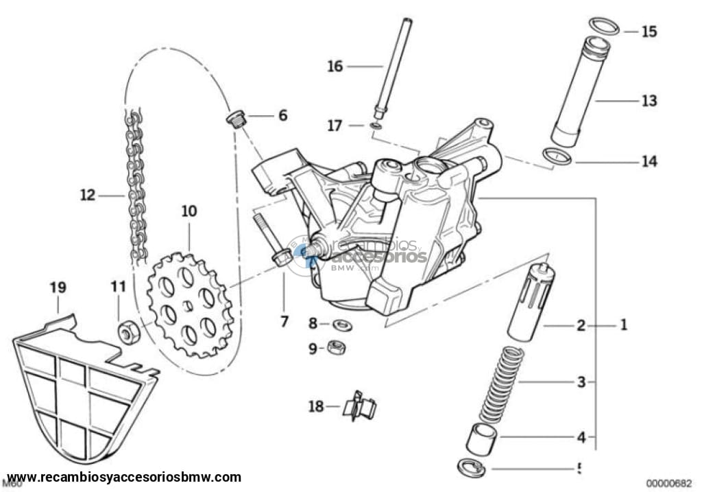 Bomba De Aceite Para Bmw F21 E21 E34 E39 E61 E32 E38 E31. Original Recambios