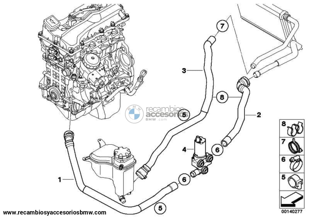 Bomba De Agua Adicional Para Bmw E81 E87 E88 E82 E90 E91 E92 E93 E84 . Original Recambios