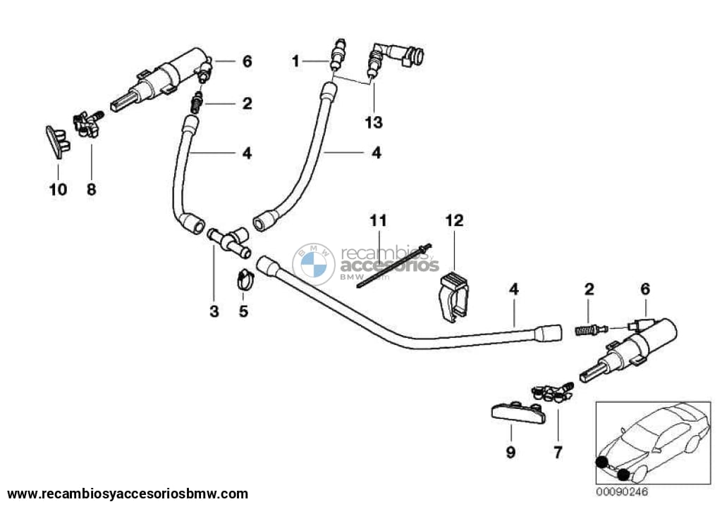 Boquilla Pulverizadora Para Bmw E46 Compact. Original Recambios