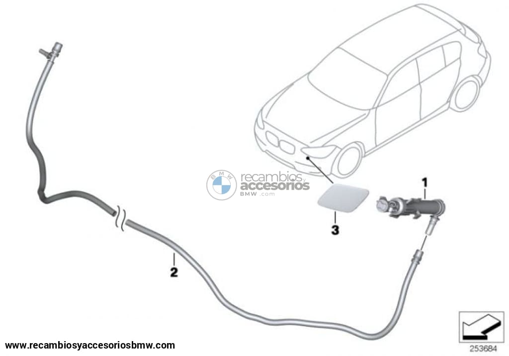 Boquilla Telescópica Limpieza Lavafaros Para Bmw F3X F2X. Original Recambios