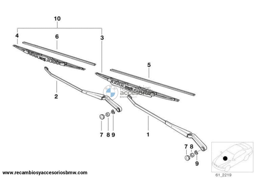 Brazo De Limpiaparabrisas Bmw Para Coupe Y Cabrio E36. Original Recambios