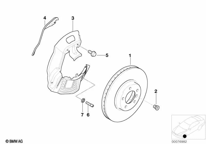 Perno de vástago para BMW E39 (OEM 34111164022). Original BMW