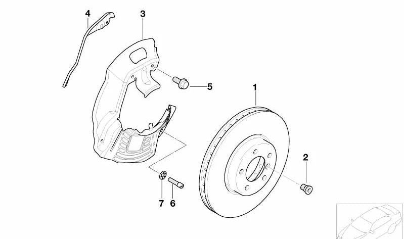 Protector de freno delantero izquierdo OEM 34101165225 para BMW Serie 5 E39. Pieza original BMW.