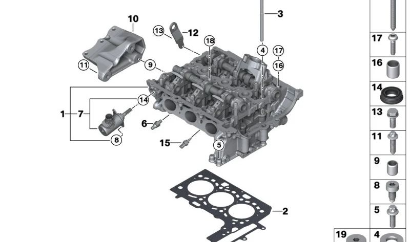 Support du moteur droit OEM 11128603620 pour BMW F45, F60. BMW d'origine.