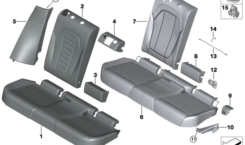 Pannello di pelle sinistro OEM 52208073803 per BMW G01, F97. BMW originale.