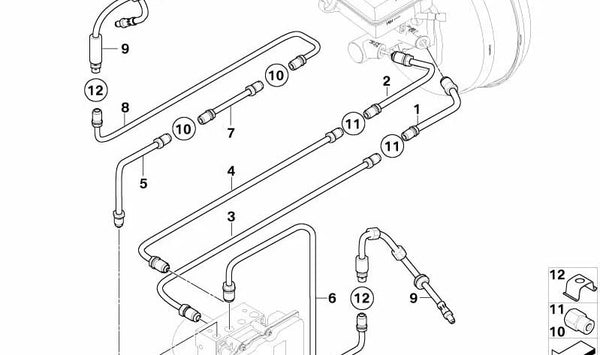 Latiguillo de freno OEM 34326771625 para BMW E60, E61, E63, E64. Original BMW.