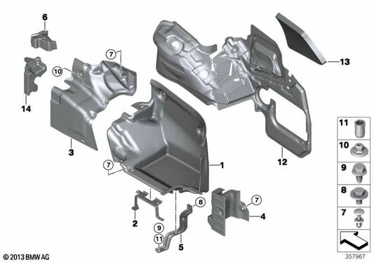 Right trunk support for BMW F33, F83 (OEM 51477343516). Original BMW