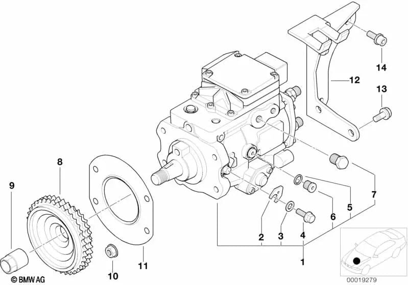 Screw for BMW Series 3 E46, Series 5 E39 (OEM 13512248186). Genuine BMW.