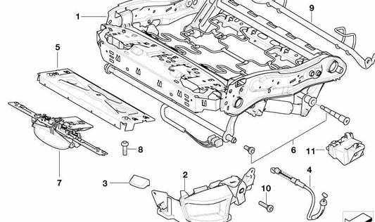 Linke manuelle Sitzstruktur 52109155007 für BMW E60, E61. Original BMW.