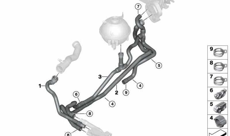 OEM Return Refrigerant Manguito 64219305756 for BMW F25, F26. Original BMW.