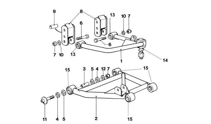 Brazo de suspensión inferior derecho para BMW (OEM 33322161190). Original BMW