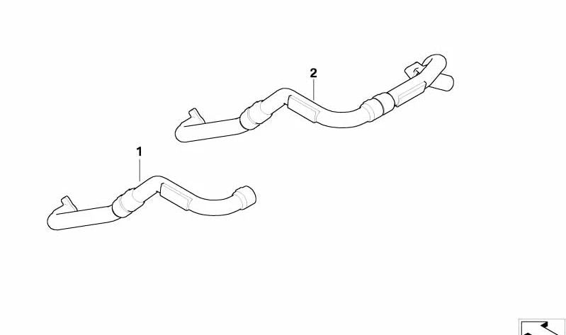 Tubo de ventilación OEM 64116941172 para BMW Serie 1 (E81, E82, E87, E88) y Serie 3 (E90, E91, E92, E93). Original BMW.