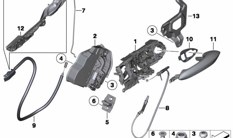 Rear Right Adapter Plate for BMW 5 Series F07, F07N (OEM 51227210064). Original BMW