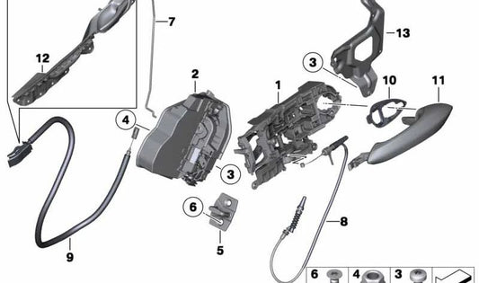 Rear Right Adapter Plate for BMW 5 Series F07, F07N (OEM 51227210064). Original BMW