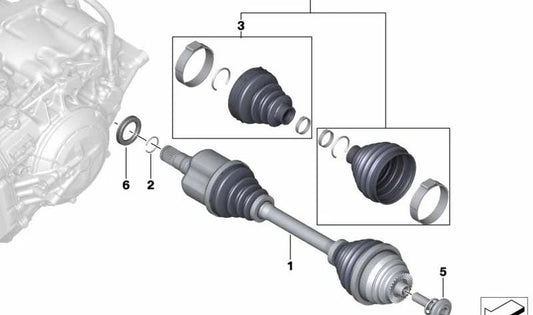 Gioco di riparazione dei soffietti esterni per BMW 3 G20, G21, G28, 4 G22, G23, G26, X3 G01 (OEM 3160848705). BMW originale