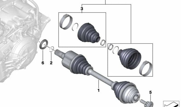 Juego de reparación fuelle exterior para BMW Serie 3 G20, G21, G28, Serie 4 G22, G23, G26, X3 G01 (OEM 31608488705). Original BMW