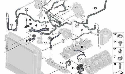 Conducción para BMW F15, F16 (OEM 17127623271). Original BMW