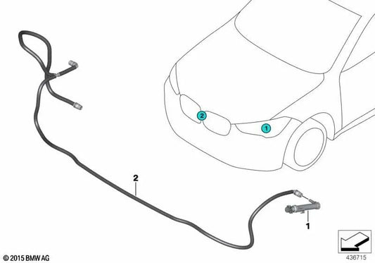 Rohr für Scheinwerferwaschanlage für BMW X2 F39 (OEM 61667429690). Original BMW