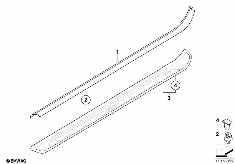 Entrada direita de capa para BMW Series 1 E81, E82 (OEM 51477174560). BMW original