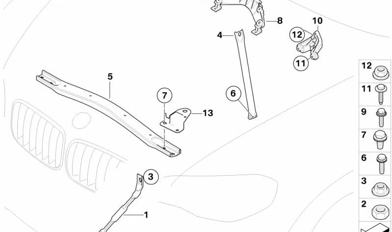 Left stabilizer bar OEM 51617050209 for BMW E72 (X6 ActiveHybrid). Original BMW.