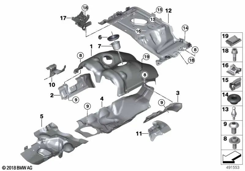 V-Raum Bridge Support for BMW 5 Series F90, 8 Series F91, F92, F93 (OEM 11657852132). Original BMW.